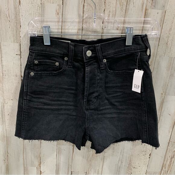 NWT Gap Cheeky Short Sky High Button Fly Black High Rise - Picture 3 of 8